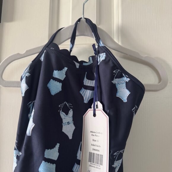 New Classic Prep Girls Athena Scallop One Piece Swimsuit Soleil Suits Small - Picture 4 of 13